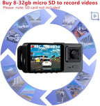 Dash Camera Front and Inside Dash Cam for Car Security 1080P Video Recorder with Audio Plug and Play, WDR, Night Vision, G-Sensor Auto Lock, 2 Inch Screen Vehicle Security