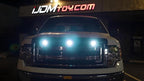 iJDMTOY 3pc Set Custom Retrofit 8000K Ice Blue Front Grille Mesh Mount LED Lighting Kit Compatible With Trucks SUVs