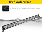 5D 52'' inch Straight LED Light Bar + 4'' inch White/Amber Yellow LED Pods Strobe Light Driving Fog Light Spot Flood Combo Beam Offroad Lighting with Switch Wiring Harness for Truck Pickup ATV