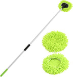 Yocada Car Wash Brush Kit Chenille Microfiber Car Wash Mop Mitt with Long Handle Scratch-Free for Car Cleaning Brush Care Truck RV SUV Boat Windshield Window with 1 Replacement Head 60"