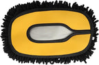 15° Curved Car Wash Brush with 43" Telescopic Handle – Microfiber Chenille Car Wash Mop for RV, SUV, Truck & Boat – Soft, Scratch-Free Extendable Cleaning Tool (Yellow&Black, Mop Refill Cover)