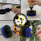 Drillbrush Boat Hull Cleaner Set/Swimming Pool Accessories - Cleaning Drill Brushes for Vinyl Liners - Hot Tubs and Spas Cleaning Brush Kit - Pool Cover Scrubber - Rotary Brushes for Walls and Deck