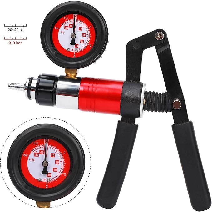 23PCS Handheld Vacuum Pump Tester Brake Bleeder Kit Brake System Bleeding Tools with Adapters and 2 Reservoir Bottles Automotive Brake for Car Truck Motorcycle（Blue）