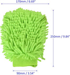 M METERXITY Microfiber Chenille Wash Mitt - Double Side Reusable Gloves for Cleaning Scratch-Free, Apply to Car Cleaning, Kitchen