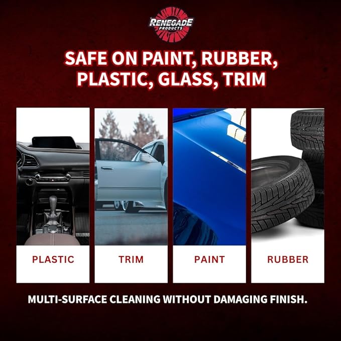 Renegade Essential Cleaning Bundle – Complete Car & Truck Detailing Kit with 4 Sprays, Microfiber Towels & Wheel Brush – Interior & Exterior Cleaner Set