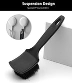 YeewayVeh 4Pack Car Wheel Cleaning Kit, Bendable Wheel Brush and Microfiber Rim Cleaner Brush, Tire Brush and Car Detailing Brush, Soft & No-Scratch Car Wheel Rim Brush Set for All Wheel Types, Red