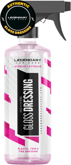 Legendary Gloss Dressing 16oz - Tire Shine Spray & Plastic Restorer – Water Based Tire Shine & Non-Greasy Interior/Exterior Detailing Spray - Trim, Rubber, Vinyl & Plastic Restorer for Cars