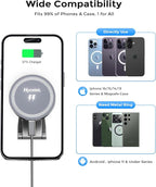 Nycetek 15W Tesla Phone Mount Charger, Tesla Phone Holder Model Y Model 3, Screen & Dashboard [Strongest Magnet Power] Magnetic Tesla Model Y 3 2025 Accessories for All Phone