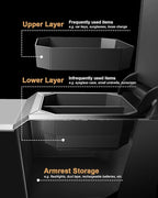 ECOZEN 2026 Toyota Sienna Center Console Organizer - Double-Layer Silicone Center Console Armrest Box Organizer For 2021-2026 Sienna(XLE/XSE/Limited/Platinum/Woodland Edition) Accessories(Brown)