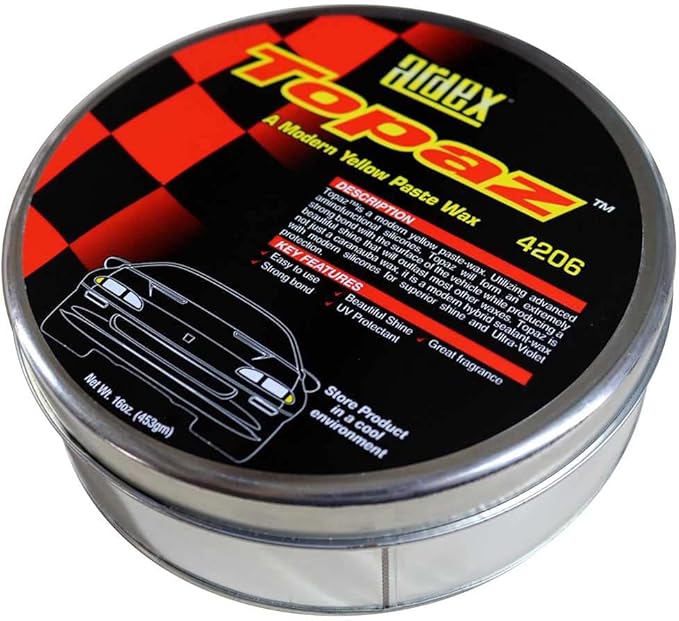 Ardex Topaz Paste Wax 4206 | Professional Car Detailing Paste Wax - Long-Lasting Shine & Protection - 16 oz Can | Made in USA