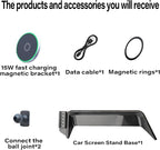 Car Phone Holder for Toyota C-HR 2019-2022 Accessories Apply to 8 Inch Touch Screen 15W Fast Wireless Charger Screen Fixed Clip Cell Phone Mount Hands-Free 360 Degree Rotation