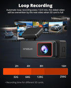 Kingslim E4 4K Dash Cam Front and Rear, WiFi Front 4K Rear 1080P Dual Dash Camera for Cars, Mini Dashcam with APP Control, Night Vision, Parking Mode