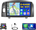 2+64GB Android 15 Car Radio for Hyundai Sonata 2004-2008 Wireless Carplay Android Auto, 9" Touch Screen Car Stereo GPS Navi, WiFi, Bluetooth, Backup Camera, FM RDS Radio, EQ DSP, SWC