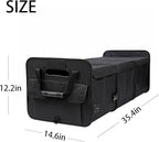 AOKJOY Car Trunk Organizer with Lid Storage Collapsible Multi Compartment Adjustable Straps for SUV, Truck, Sedan(Black) XL