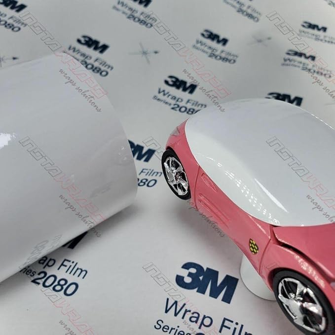 3M Car Wrap Roll 2080 Gloss White | G10 | (5ft x 5ft (25 Sq/ft)) | Automotive Vinyl Wrap for Cars - Car Interior Wrap & Exterior | w/Free Instawraps Pro Glove