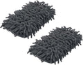 HARFINGTON 2pcs Car Wash Sponge 8.7" x 4.3" Chenille Microfiber Mitt Scratch-Free Absorbent Scour Scrubber Cleaning Sponge for Washing Detailing on Cars, Trucks, SUV, Boats, RVs, Gray