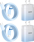 Phone 17 16 15 Charger Fast Charging,30W USB C Phone 17 16 15 Pro Max Charger Block&10FT Long Type C Cable Cord for i.Phone 17/Air/17 Pro/17 Pro Max/16/16 Pro/16 Pro Max/15/15 Pro Max,Blue Gradient