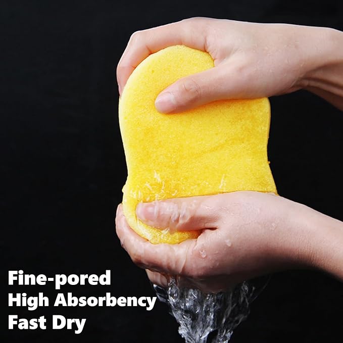3 Pack Large Car Wash Sponge, Jumbo Bone Shape Sponges for Auto Detailing, Non-Scratch Foam Scrubber for Bathroom Tile, Grout, Boat & Dog Washing, Multi-Use Soft Porous Cleaning Tool