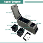 MOOSUN 31515 Deluxe Locking Center Console for Jeep CJ-5 1976-1983, CJ-7 1976-1986, Wrangler YJ 1987-1995 Grey