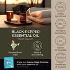 100% Pure Black Pepper Essential Oil - 0.34 Fl Oz - Black Pepper Oil for Hair, Skin, Diffuser, Aromatherapy & DIY Candle Making Scent