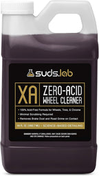 Suds Lab XA Zero-Acid Wheel Cleaner - Cleans Brake Dust and Grime for Car Rims and Tires - Safe on Chrome, Alloy and Aluminum Rims - 64 oz