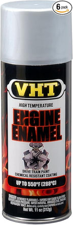 VHT SP127-6PK 550° Engine Enamel High Heat Spray Paint – Universal Aluminum – 11 oz. Aerosol Can, Pack of 6