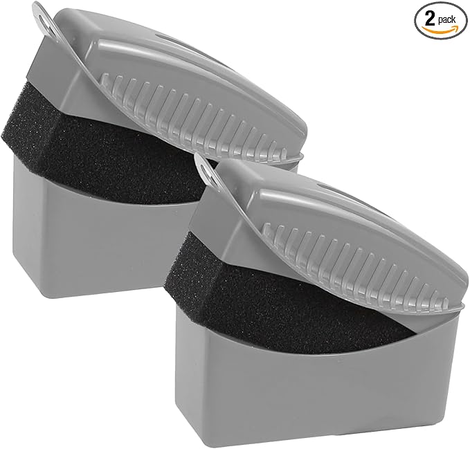 2PCS Tire Dressing Applicator, Car Tire Applicator Dressing Shine Sponge, Reusable Tire Dressing Applicator Pads with Lid, Wheel Applicator Foam for Car Detailing Cleaning (Gray)