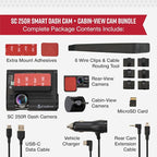 Cobra SC 250R Smart Dual View Front and Rear Dash Cam + Cobra Full HD (1080P) Cabin-View Accessory Camera (FV-CV2)