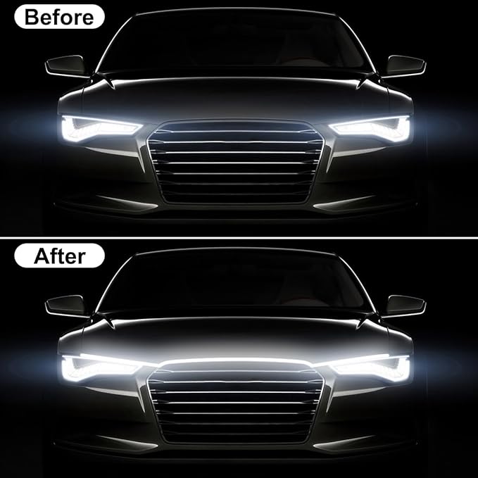 TEKSHINNY Dynamic Car Hood Light Strip, 59/71/79 Inches Flexible Exterior LED Strip Lights Waterproof Car Led Hood Light Daytime Running Light Strip for Cars, Trucks (White)