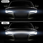 TEKSHINNY Dynamic Car Hood Light Strip, 59/71/79 Inches Flexible Exterior LED Strip Lights Waterproof Car Led Hood Light Daytime Running Light Strip for Cars, Trucks (White)