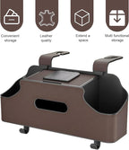 1 PC Backseat Organizer with Dual Cup Holder, Multi-function Tissue Hanging Box and 2 Hooks, Extra Rear Seat Road Trip Storage Accessories, Universal for Most Cars, Trucks, SUVs (Brown)