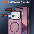 SUPFINE Magnetic for iPhone 17 Pro Max Case (Compatible with MagSafe)(Military Grade Drop Protection) Translucent Matte Shockproof with Anti-Fingerprint Phone Cover,Wine Red