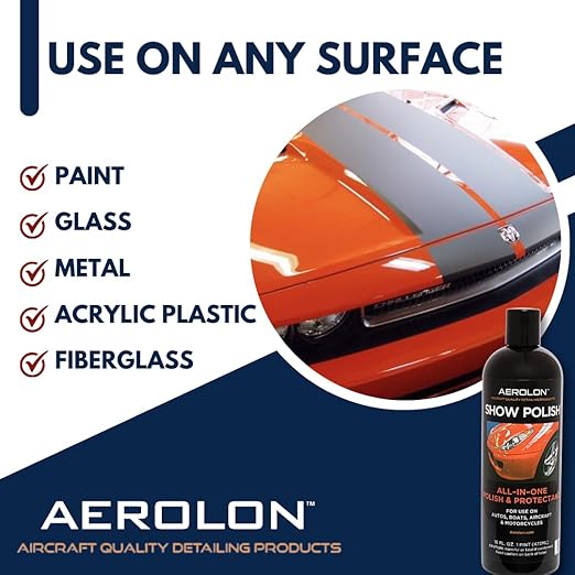 Show Polish: High Gloss Polish and Base Coat Sealer, Liquid Car Wax Shine with Polymer Paint Sealant Protection, Base Coat Sealant, All-in-One Polish and Protectant- 2 Pack Bundle