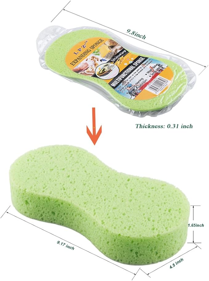 Huvai 10 Pack Car Wash Sponges Multi-Functional Sponge Multi-Color Cleaning Sponges with Vacuum Compressed Packing