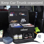 2 Layer Golf Trunk Organizer, Waterproof Car Golf Locker with Separate Ventilated Compartment for 2 Pair Shoes, Golf Trunk Storage for Balls, Tees, Clothes, Gloves, Accessories, Golf Gifts
