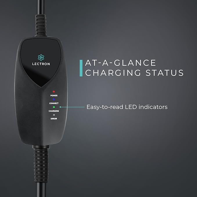 Lectron Level 1 Tesla Charger (WiFi) with App Control - 12 Amp, 120V, NEMA 5-15 Plug, 16ft Extension Cable NACS Connector, Portable Home Electric Car EV Charger for All Tesla/NACS Evs