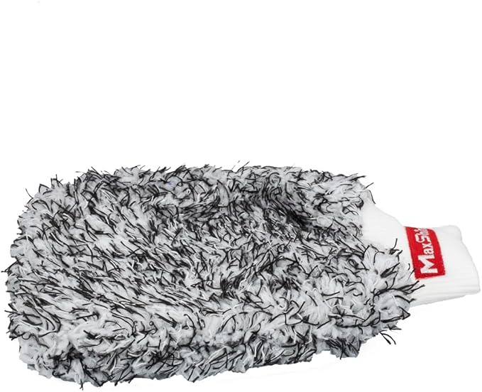 Maxshine Universal Black & White Microfiber Wash Mitt – Premium Scratch-Free, Lint-Free Mitt for Washing Cars, Trucks & Motorcycles – Reusable Auto Detailing Accessory