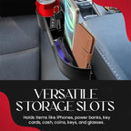 Car Seat Gap Filler Organizer 2 Pack - Accessory Tray for Front Seat Console Car Organizer and Storage w/Accessories