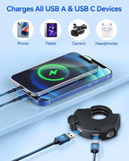 EXTRACTME Motorcycle Phone Charger, Ultra-Narrow Dual USB Type C 30W PD & Quick Charge 3.0 Motorcycle USB Charger, Waterproof Motorcycle USB Port for Phone, Tablet, GPS (Only 0.51 in Wide), Black