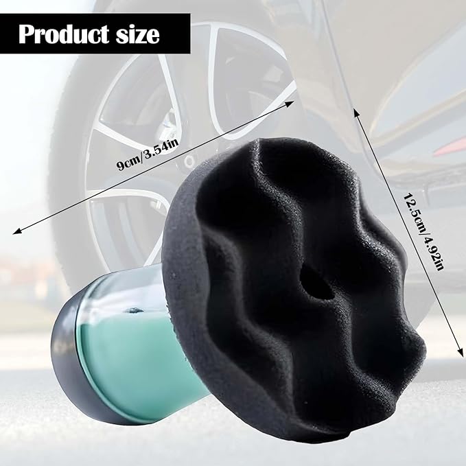 Flow Tire Shine Applicator with Reservoir - No-Drip, Streak-Free, Reusable Detailing Sponge for Car Care