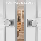 Brushed Nickel Door Knobs Interior, Pismo Doorknobs with Square Rosette for Closet