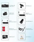 PERNIS 4K Dash Cam Front and Rear, STARVIS Sensor, Free Card Included, 2.4GHz WiFi Dual Dash Camera for Cars, Built-in GPS, Night Vision, G-Sensor, Emergency Lock, 3.16'' IPS, Parking Mode