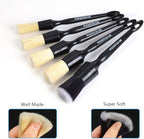 MVEQRRN Boars Hair Ultra Soft Detailing Brushes Set, 4 Pcs Premium Natural Boars Bristles, 1 Pcs Duster Detail Brush for Cleaning Car Interior Dashboard Leather Seat