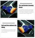 zipelo Auto Interior Dust Brush, Car Detailing Cleaning Brush with Diamond, Bling Handle Soft Bristles Dusting Tool, Scratch Free Dirt Clean Brushes for Vehicle Dashboard, Air Conditioner Vent (Blue)