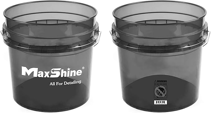 Maxshine 3.5 Gallon Universal Detailing Bucket (Black) – Car Wash Bucket for Scratch-Free Cleaning, Garage Storage & Organization – Holds Soap, Foam Cannon, Microfiber Towels & More