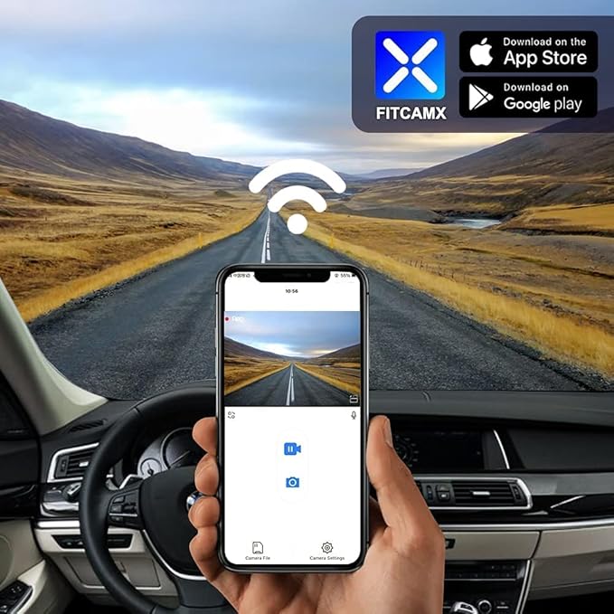 Fitcamx 4K Dash Cam Suitable for BMW F Chassis (Model A) 1 2 3 4 5 7 Series X1 X2 X3 X4 X5 X6 X7, Integrated OEM Style, UHD 2160P Video, WiFi & APP, Loop Recording, G-Sensor, Easy to Use, 64GB Card