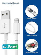 10FT iPhone Charger,[Apple MFi Certified]2Pack i Phone Charger Fast Charging 10FT Extra Long Lightning Cable Cord USB Wall Chargers Adapter Block Plug for iPhone 14 Pro/14/13/12/11 Pro Max/XS/XR/X/SE