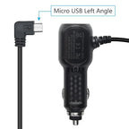 Dash Cam Micro USB Power Cable, Left Angle 90 Degree Micro USB with Dual USB Port Fast Power Supply, for 12V-24V Car and Truck Dash Cam, GPS Navigator, MP3 Player and Other USB Devices