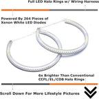iJDMTOY 7000K Xenon White 264-SMD LED Angel Eyes Halo Ring Lighting Kit Compatible With BMW E36 E46 3 Series E39 5 Series E38 7 Series (Fit Xenon Trim ONLY)