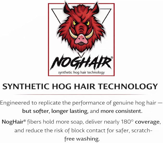 Hi-Tech NogHair Wash Brush – 14" Multi-Level Car Wash Brush TB-14X3CR – Soft Bristles for Scratch-Free Cleaning – for Cars, Trucks & SUVs – Fits Threaded Handle